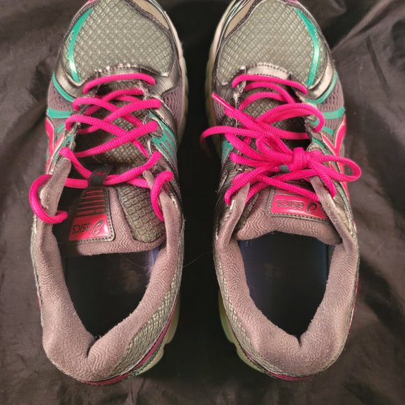 Asics Womens Gel Nimbus 15 T3B5N Gray Green Pink Running Shoes Sneakers Size 11 - Picture 3 of 9